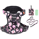 Petmolico large dog harness set front view with adjustable straps for comfortable daily walks