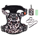 Petmolico No Pull Harness Leopard back view for safer, hands-free walking.