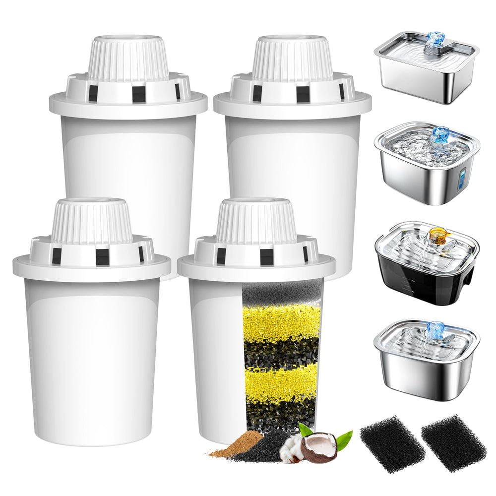 PETNF dog water fountain filters 4-pack ready for fresher drinking water.