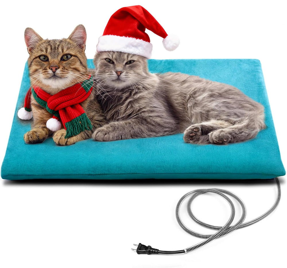 PETNF outdoor heating pad setup shows plug-in readiness for pets.