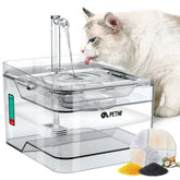PETNF transparent water fountain shows 3L capacity for multi-pet households