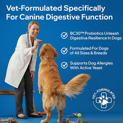 PETOPTIMUM immune-support-dog-probiotics bottle suggesting daily protective balance