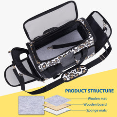 Petotw leopard carrier front view with zipper access and ventilation