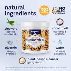 Petpost Coconut Oil Aloe Solution bottle close up showcasing soothing formula