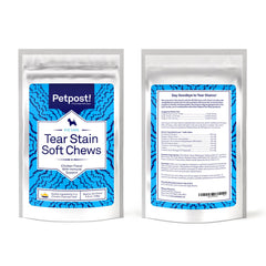 Petpost Tear Stain soft chews closeup showing chicken flavor for easy feeding