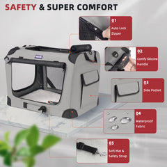 Petprsco large cat carrier mesh ventilation provides fresh air and visibility.
