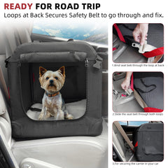 Petprsco mesh sides provide airflow and clear pet view.