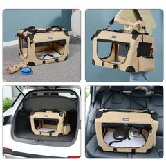 Petprsco soft plush mat inside crate enhancing pet comfort on journeys