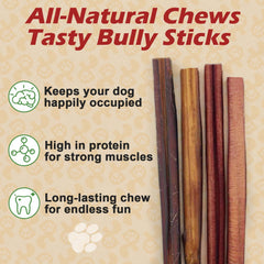 PETPURO grass-fed beef bully-stick close-up - savory chew for durable canine entertainment.