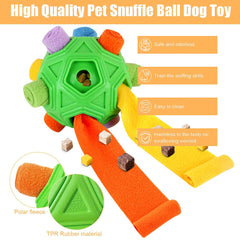 Petration dog snuffle ball cloth strips highlight hidden snack spots boosting sniffing.