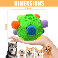 Petration dog snuffle ball sniffing action supports scent training and problem solving.