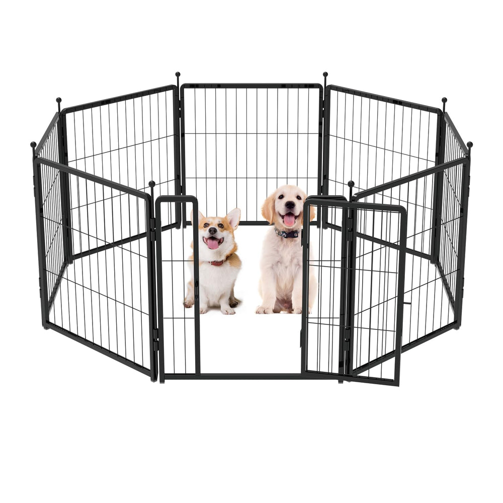 PETREEK dog playpen 24in 8 panels ready for quick assembly for safe indoor play.