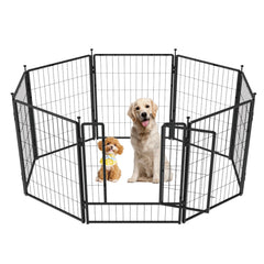 PETREEK dog playpen 42-inch indoors or outdoors for versatile containment.