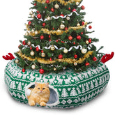 Petrendy Christmas Tree Cat Tunnel under-tree cozy hideaway for holidays.