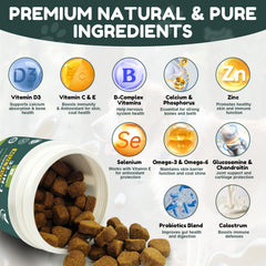 Petrivium dog multivitamin chew texture indicates easy, tasty daily supplementation.
