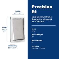 PetSafe Freedom tinted flap close-up highlights weather protection and privacy.