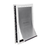 PetSafe plastic pet door enables easy installation on wood or paneled doors.