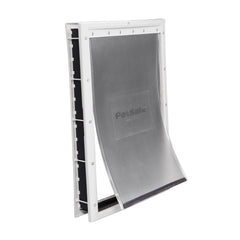 PetSafe plastic pet door enables easy installation on wood or paneled doors.