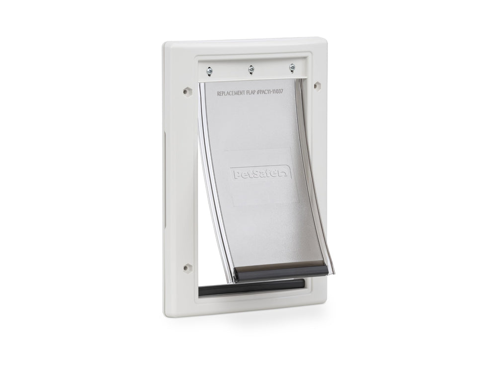 PetSafe Plastic Pet Door for wood door install enables easy pet access.
