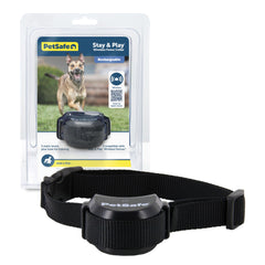 Petsafe Stay and Play receiver collar on dog during outdoor boundary training