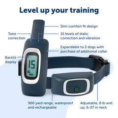 PetSafe waterproof collar close-up shows durable polyester strap.