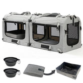 Petseek Extra Large Cat Carrier front view with dual entry points for easy loading.