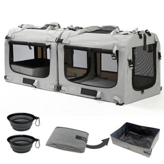 Petseek Extra Large Cat Carrier front view with dual entry points for easy loading.