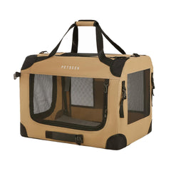 Petseek extra large cat carrier front view with three access points for easy entry.