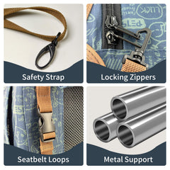 Petseek carrier folded flat for compact storage after trips