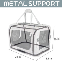 Petseek extra large cat carrier top opening for easy pet placement.