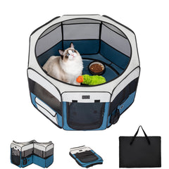 Petsfit 29-inch puppy playpen with waterproof mat for secure indoor and outdoor use.