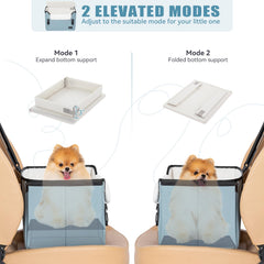 PETSFIT adjustable safety tether anchors to a harness for safer car travel.