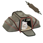 Petsfit airline-approved expandable cat carrier front view for travel comfort