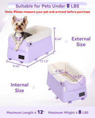 PETSFIT cat car seat purple inner cushion close-up for easy washing