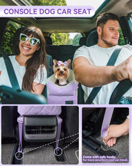 PETSFIT cat car seat purple side view showing anti-shake straps for stability