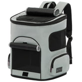 Petsfit cat carrier backpack side view with mesh ventilation for comfortable travel.