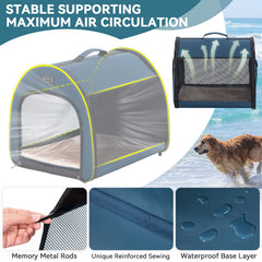 Petsfit navy crate with thick mattress highlights cozy rest after outdoor adventures