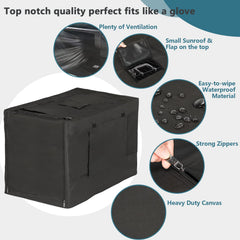 Petsfit crate cover detachable back design simplifies setup and pet interaction