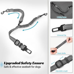 Petsfit booster seat elastic safety rope cushions movement during braking