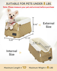 Petsfit adjustable straps secure to the armrest for a snug fit.