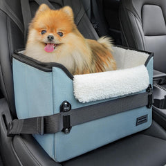 PETSFIT dog car seat front view in mint green supports safe travel and enhanced pet visibility.