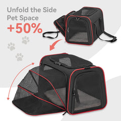 Petsfit expandable carrier durable materials highlight solid wire frame and rugged Oxford cloth.