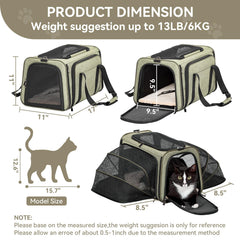 Petsfit expandable carrier expanded-space: pet comfort on flights