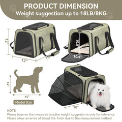 Petsfit expandable cat carrier side ventilated mesh demonstrates airflow.