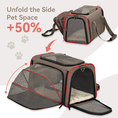 Petsfit expandable soft-side carrier durable material highlighting sturdy construction