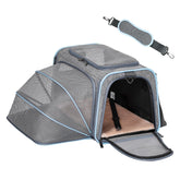 Petsfit expandable soft-side carrier under-seat keeps small pets close during flights
