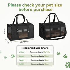 Petsfit carrier features handles and adjustable padded shoulder strap for easy carrying.