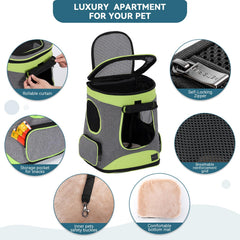 Petsfit lockable zipper and built-in safety belt enhance pet security inside the carrier.