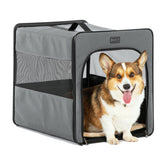 Petsfit portable-dog-crate-24inch-setup shows quick assembly for on-the-go trips.
