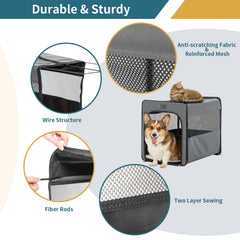 Petsfit indoor-outdoor-use-travel-dog-crate is ideal for car trips and camping.